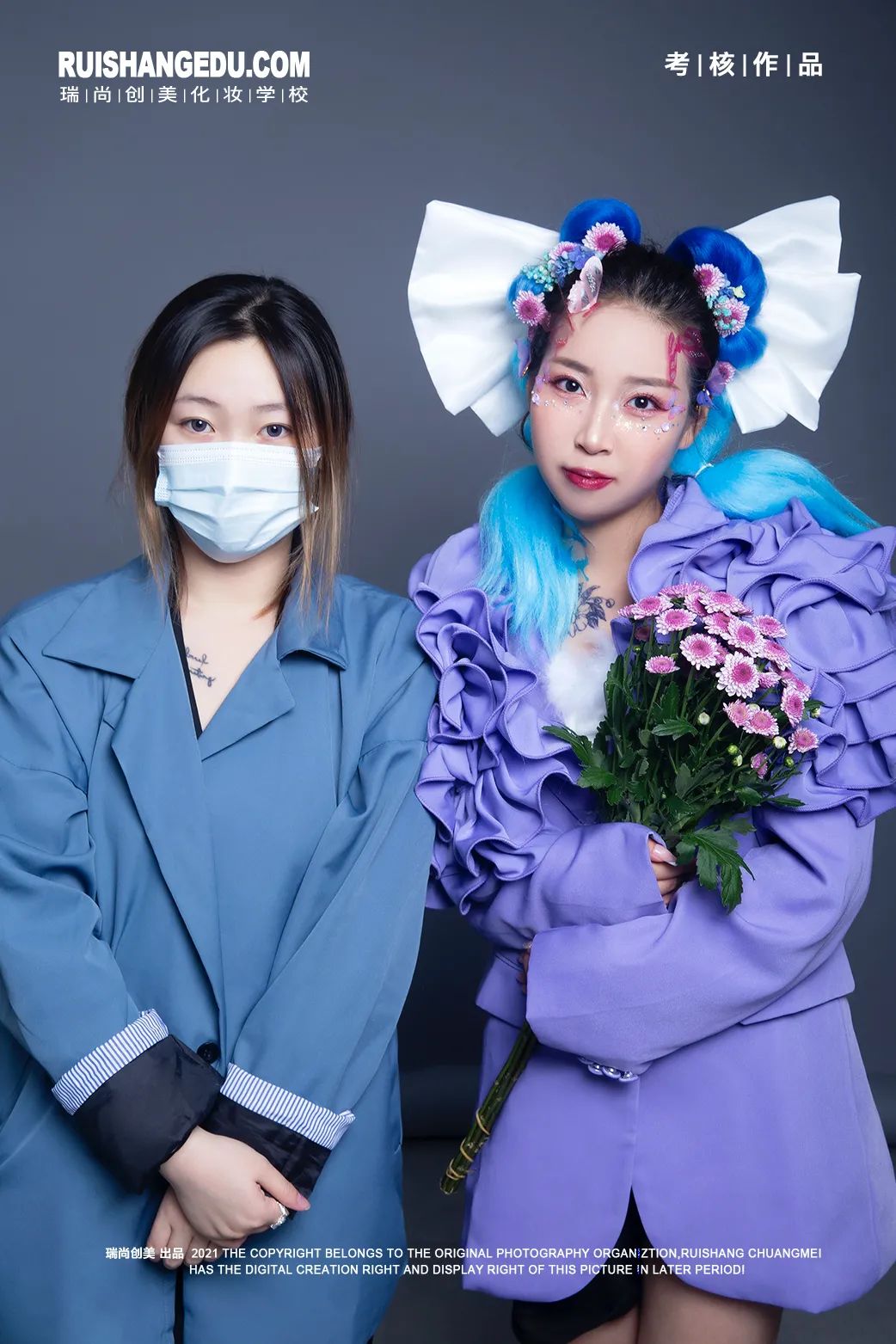 瑞尚创美化妆学校·学员作品 氧气鲜花新娘造型系列