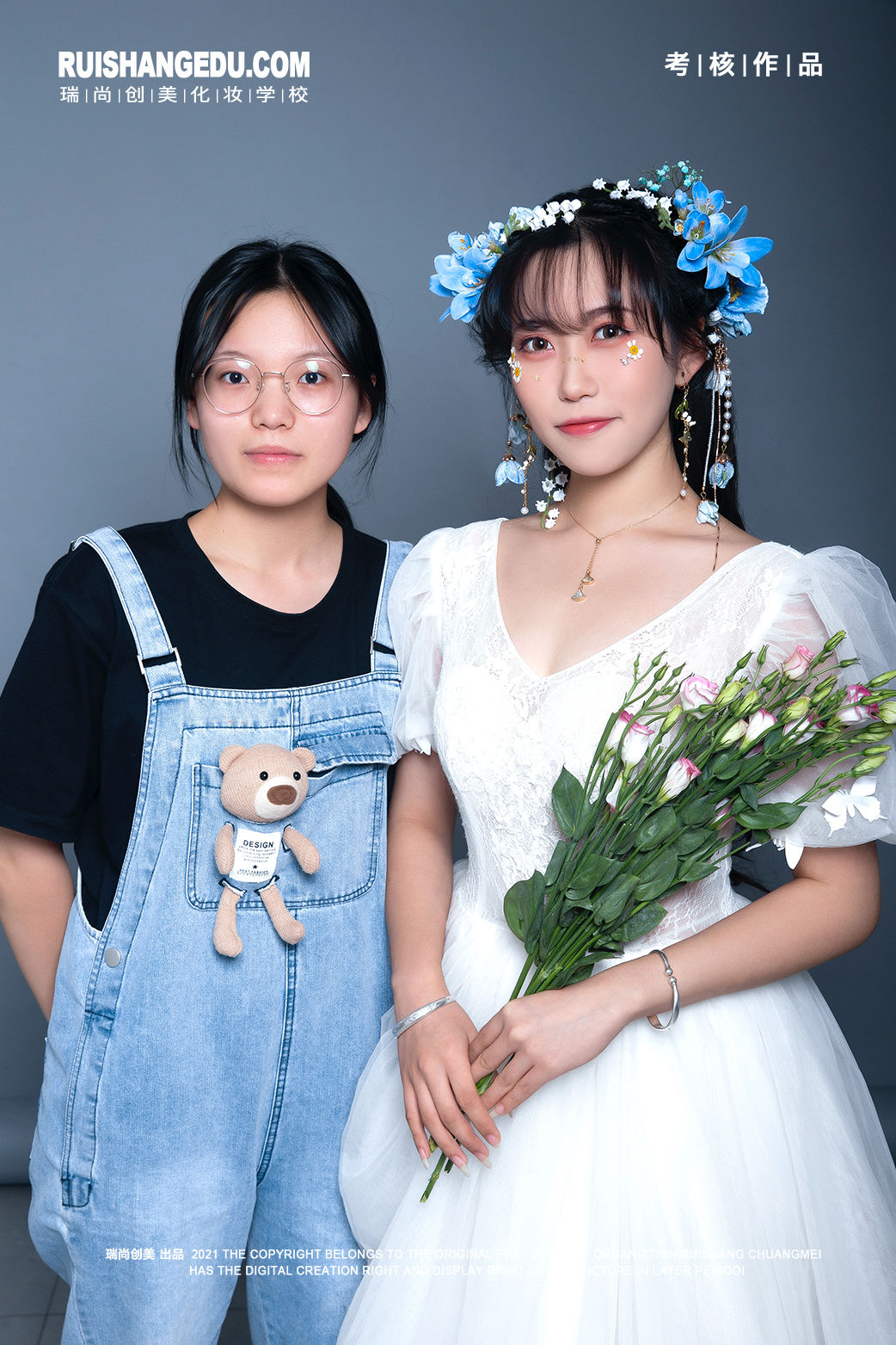 瑞尚创美化妆学校·学员作品 氧气鲜花新娘造型系列